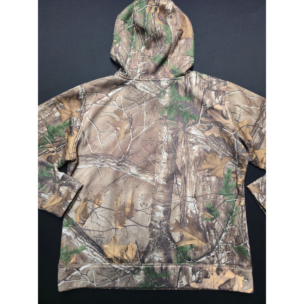 Under Armour Women's Realtree Camo Hoodie Pink Logo Fleece Lined XL Sweatshirt - Picture 4 of 11